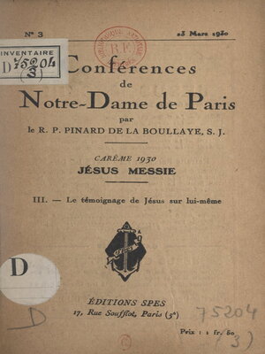 cover image of Carême de 1930, Jésus Messie (3)